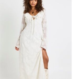 Burnout Floral Flare Sleeve Maxi Dress Boohoo